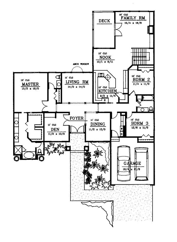 Mediterranean One-Story Level One of Plan 91841