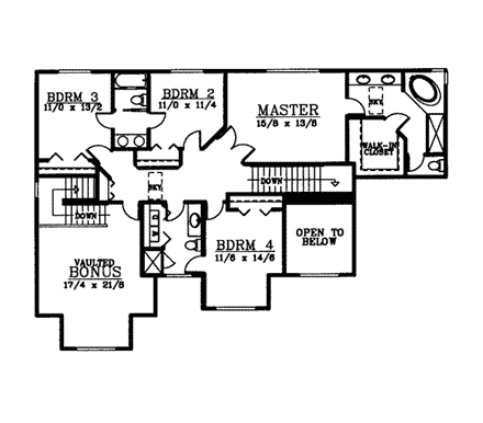 House Plan 91843 Second Level Plan
