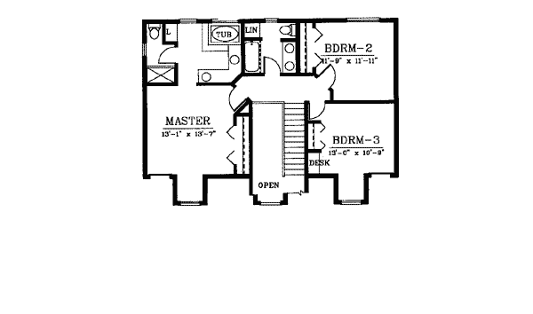 Country One-Story Ranch Traditional Level Two of Plan 91844