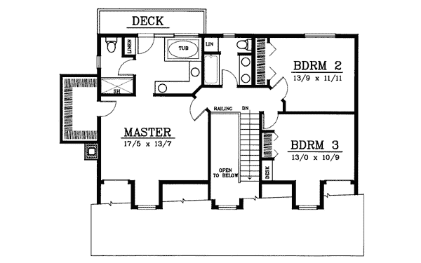 Country Farmhouse Level Two of Plan 91846