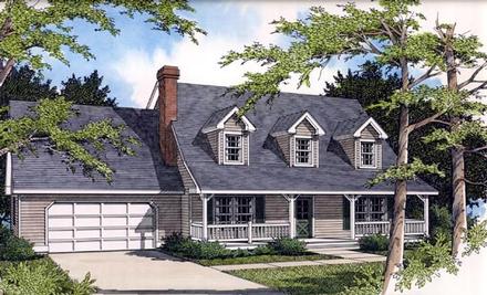 Country Farmhouse Elevation of Plan 91846