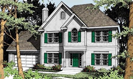 Colonial Traditional Elevation of Plan 91848