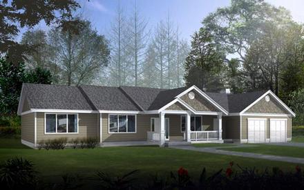 One-Story Ranch Traditional Elevation of Plan 91853