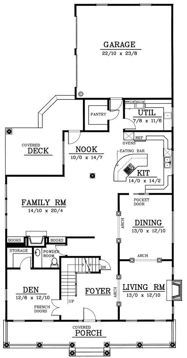 Colonial Southern Level One of Plan 91854