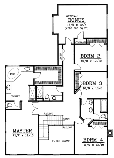 House Plan 91854 Second Level Plan