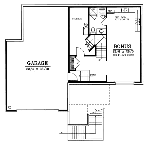 Country Craftsman Level One of Plan 91855