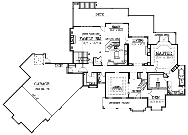 Country European Traditional Level One of Plan 91856