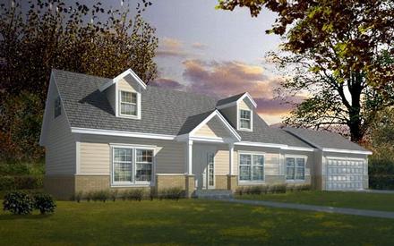 Cape Cod Country Elevation of Plan 91858