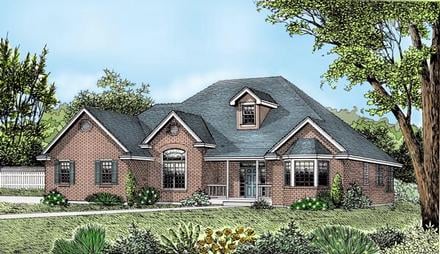 One-Story Ranch Southern Traditional Elevation of Plan 91863