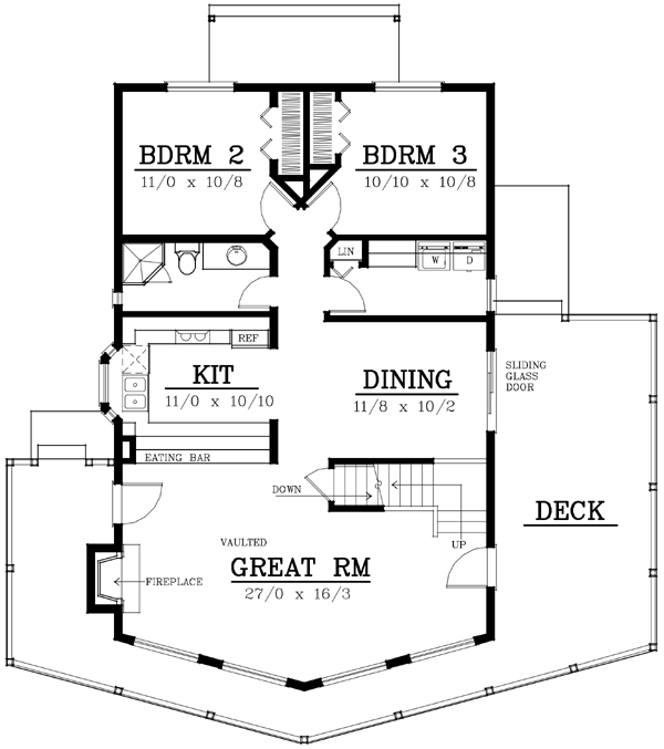 Contemporary Narrow Lot Level One of Plan 91866