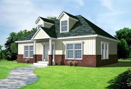 Cape Cod Narrow Lot One-Story Elevation of Plan 91874