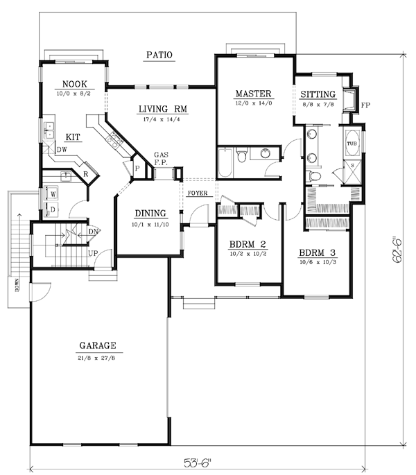 Craftsman Traditional Level One of Plan 91875