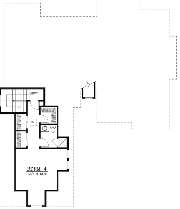 Craftsman Traditional Level Two of Plan 91875