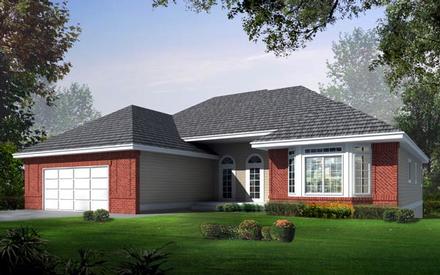 One-Story Ranch Traditional Elevation of Plan 91881