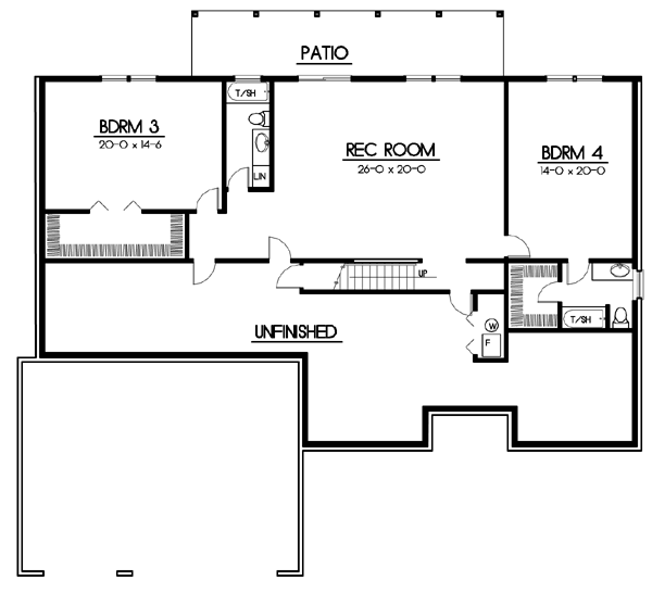 Mediterranean One-Story Lower Level of Plan 91882