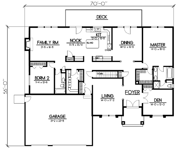 Mediterranean One-Story Level One of Plan 91882