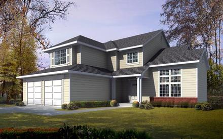 Contemporary Traditional Elevation of Plan 91884