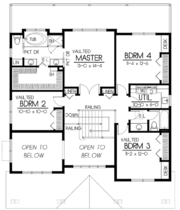 Bungalow Craftsman Level Two of Plan 91885