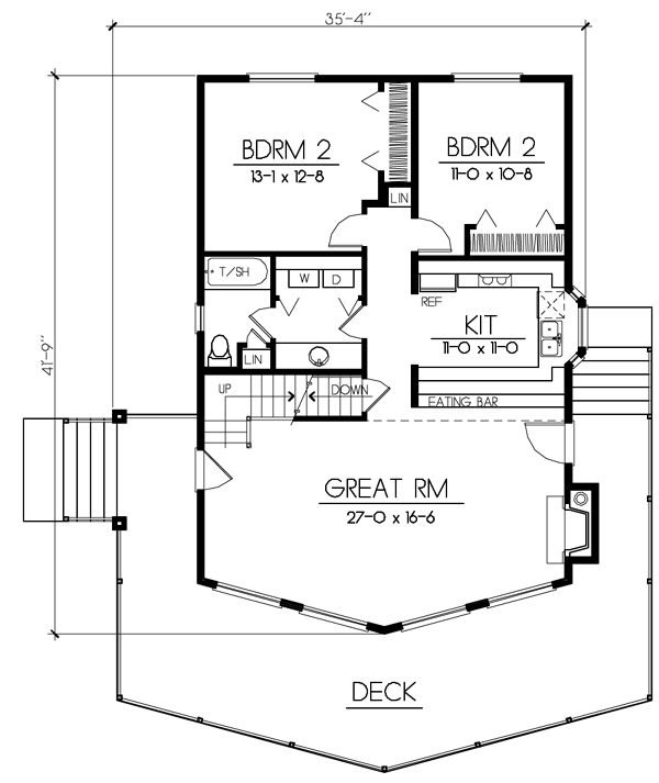 Contemporary Narrow Lot Level One of Plan 91886