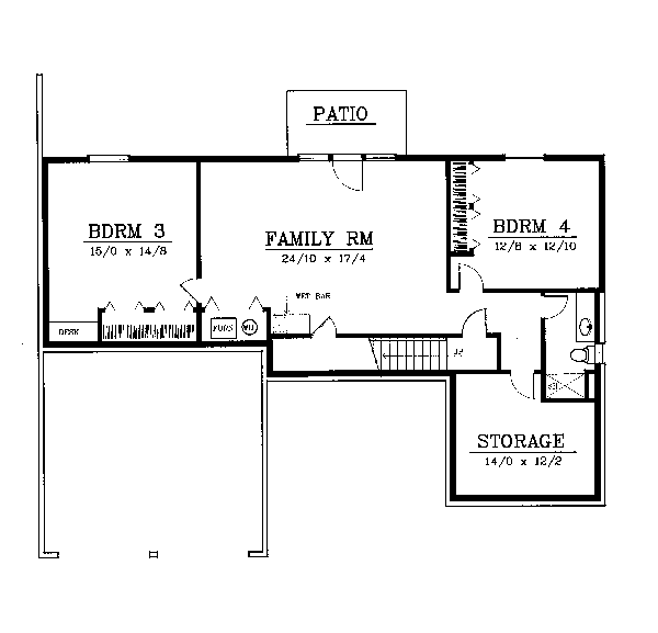 One-Story Ranch Traditional Lower Level of Plan 91891