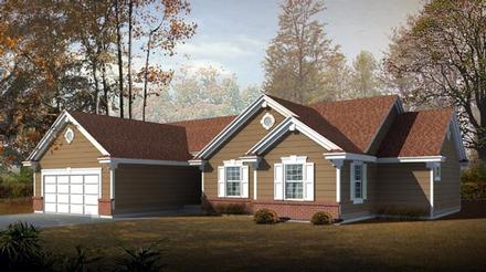 One-Story Ranch Traditional Elevation of Plan 91895