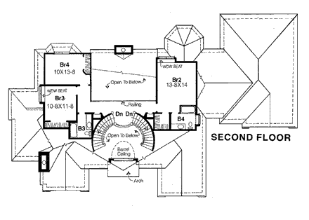 House Plan 92048 Second Level Plan
