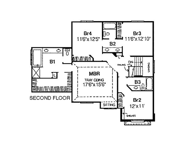 Country Farmhouse Level Two of Plan 92053