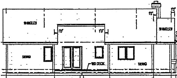 One-Story Ranch Rear Elevation of Plan 92056