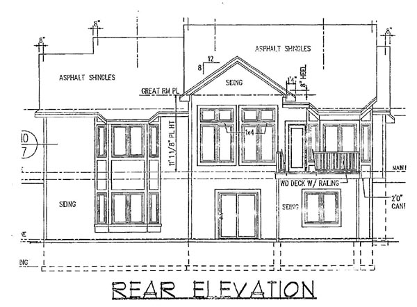 Country Rear Elevation of Plan 92067