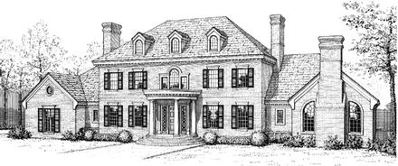 Colonial French Country Elevation of Plan 92201