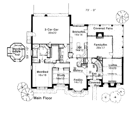 House Plan 92202 First Level Plan