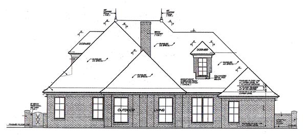 European Rear Elevation of Plan 92204