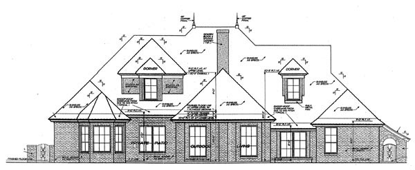 European French Country Rear Elevation of Plan 92212