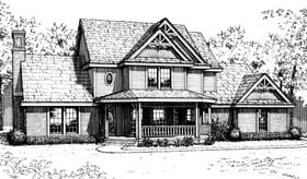 Bungalow Country European Elevation of Plan 92217