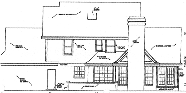Bungalow Country European Rear Elevation of Plan 92217