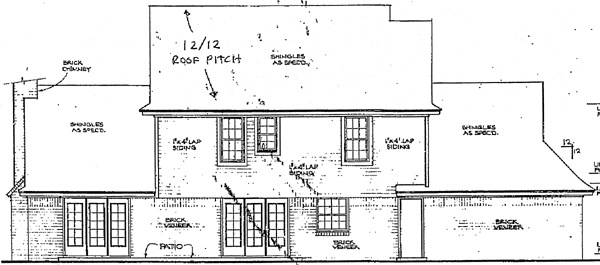 Bungalow Country Farmhouse Rear Elevation of Plan 92218