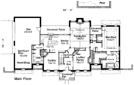 House Plan 92219 First Level Plan