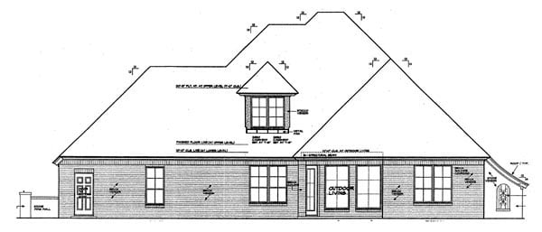 European Rear Elevation of Plan 92226