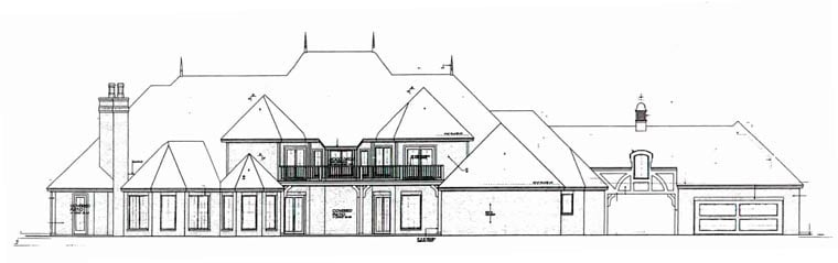 European French Country Rear Elevation of Plan 92228