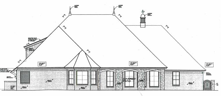 European Rear Elevation of Plan 92233