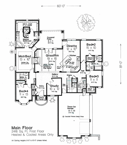 House Plan 92234 First Level Plan