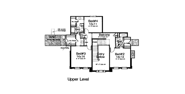 Colonial European French Country Level Two of Plan 92237