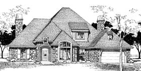 European French Country Victorian Elevation of Plan 92245