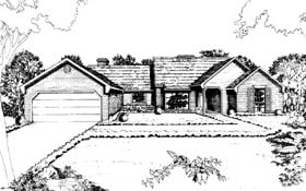 One-Story Ranch Elevation of Plan 92249