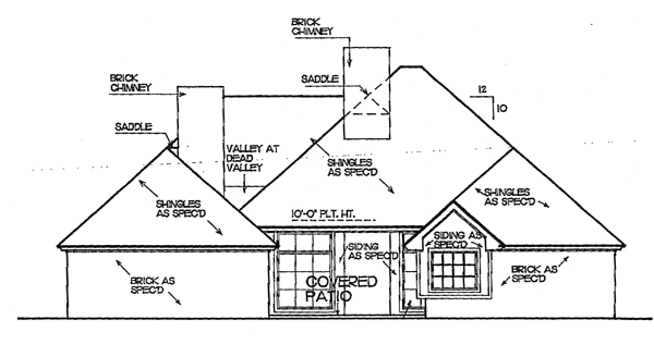 European Rear Elevation of Plan 92257