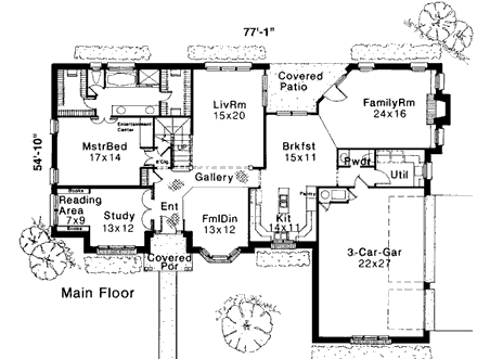 House Plan 92263 First Level Plan