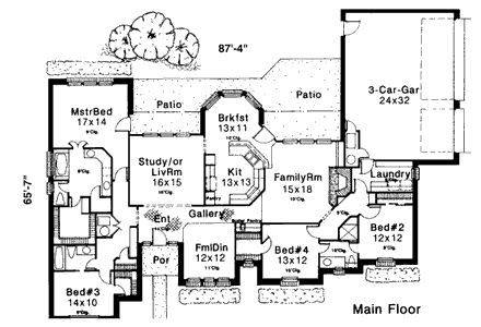 House Plan 92271 First Level Plan