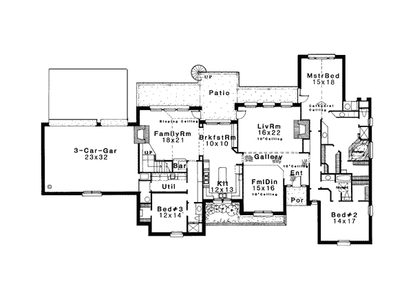 European French Country Traditional Level One of Plan 92272