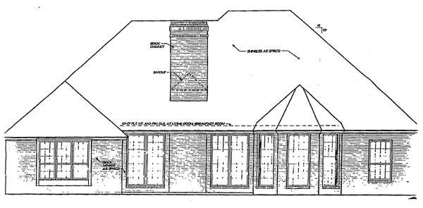 European Rear Elevation of Plan 92275