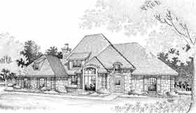 Bungalow European French Country Elevation of Plan 92276